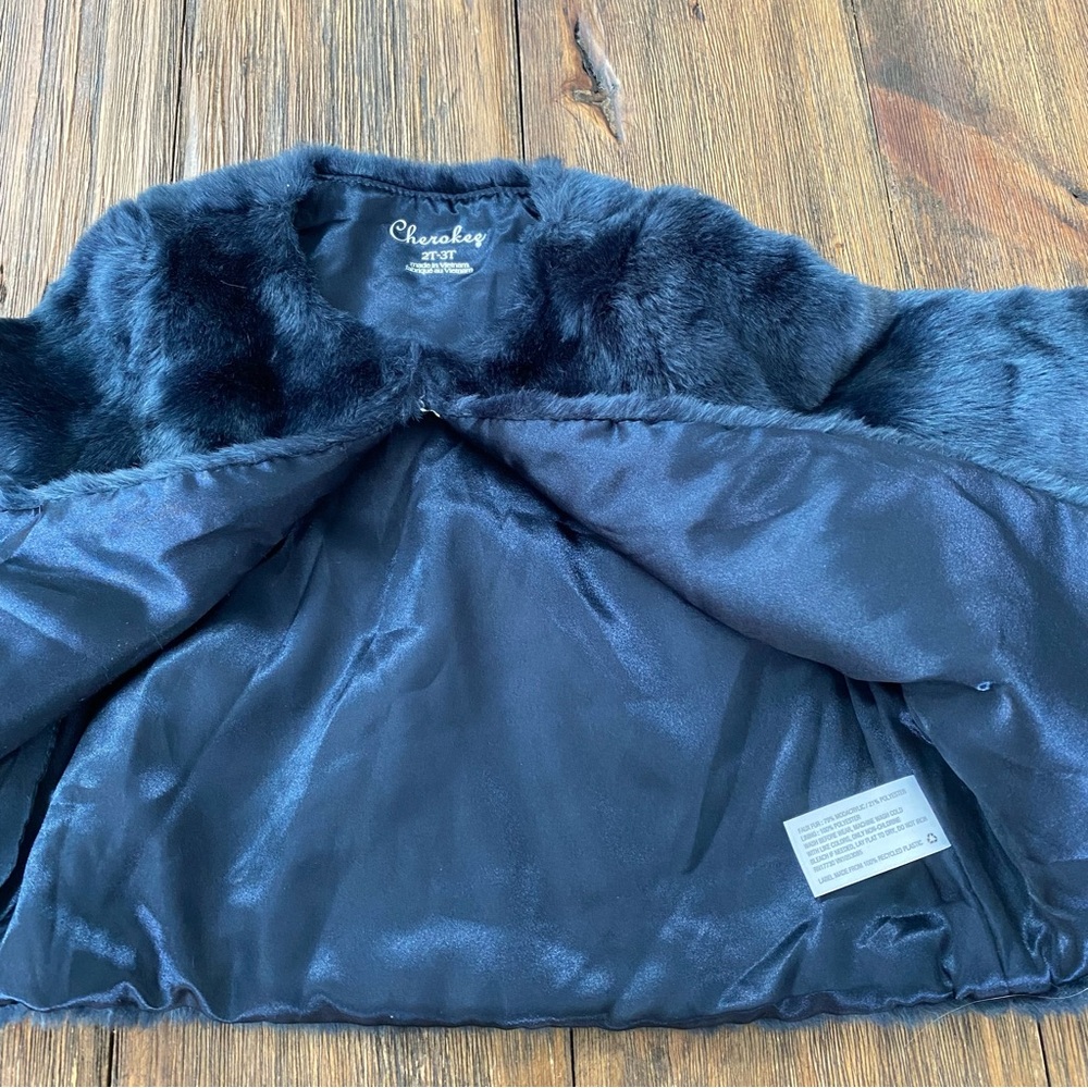 Cherokee blue faux fur dressy sweater or jacket - Picture 3 of 7